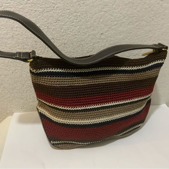 THE SAK Multi-Color Stripe Crochet Short Shoulder Handbag NWOT - Picture 5 of 11